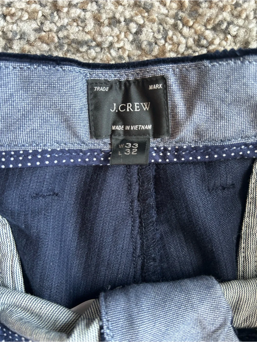 J. Crew Pleated Corduroy Pants in Navy